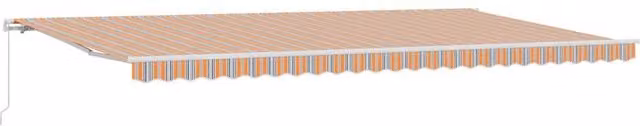 Berkfield Home Manual Retractable Awning in Multicolour Orange Stripe, W: 600 cm, D: 300 cm – 1