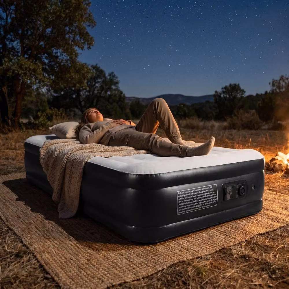 NESTLUNE Single Extra Deep Airbed with Built-in Electric Pump, Black – 4