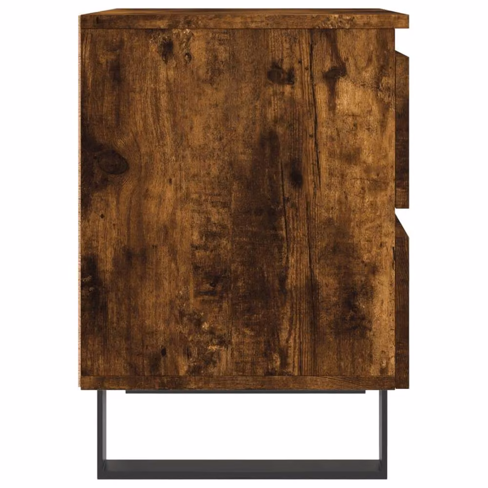 Berkfield Home Elegant Bedside Cabinet in Smoked Oak Brown, W/D/H: 40 x 35 x 50 cm – 5