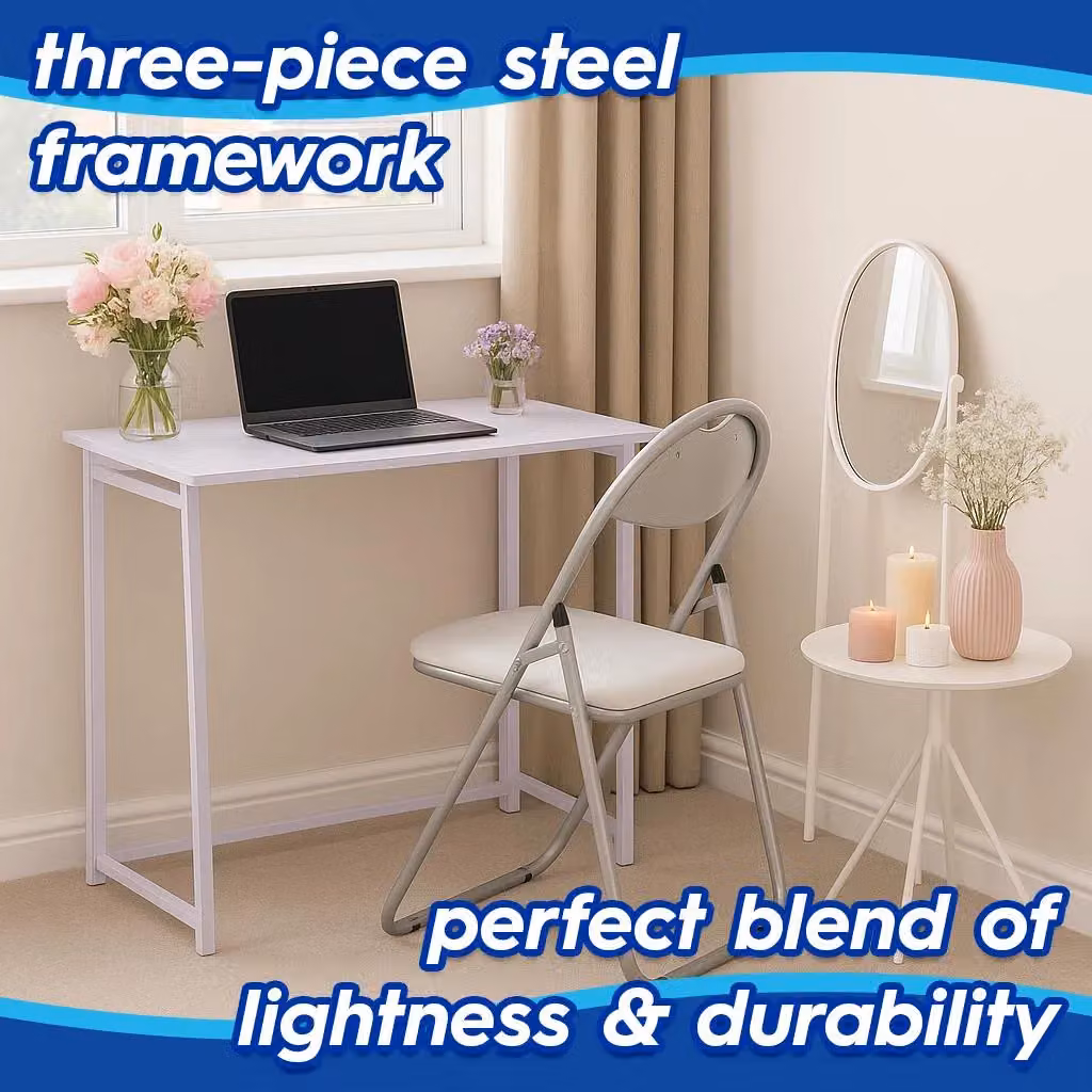 Harbour Housewares Folding Wooden Desk and Chair Set in Purple – 2