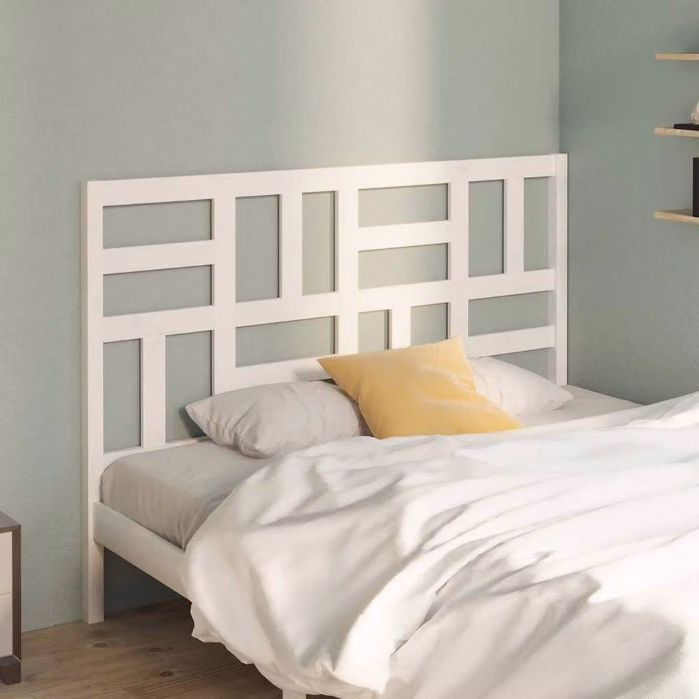Berkfield Home White Solid Pine Wood Bed Headboard, W: 166 cm, D: 4 cm, H: 104 cm – 2