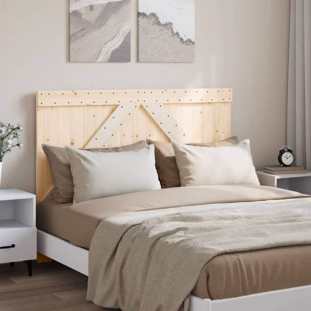 Berkfield Home Rustic Solid Pine Headboard in Light Brown, W: 140 cm, H: 104 cm – 2