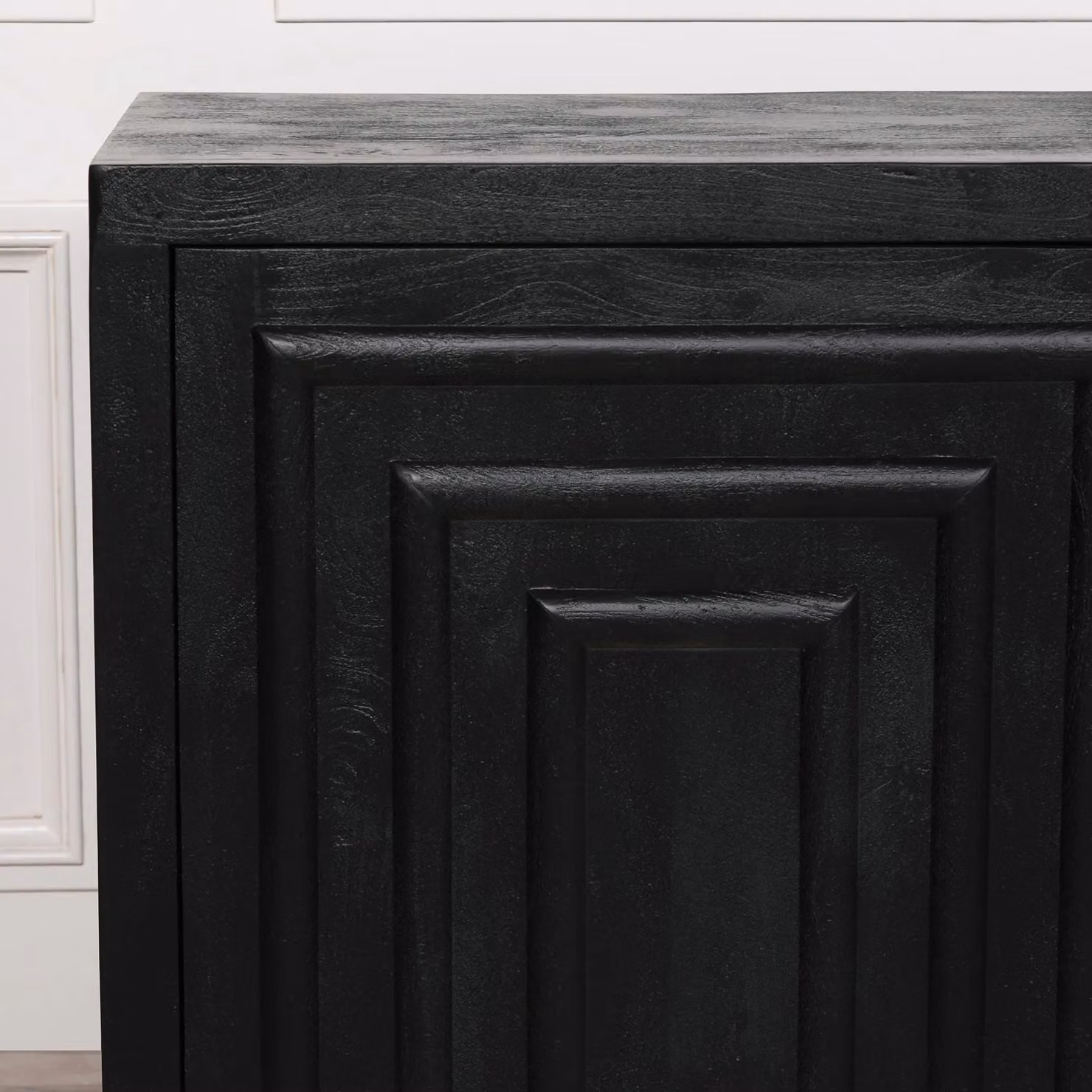 Glasstone Black Matt Wooden Contemporary Geometric Sideboard – 2