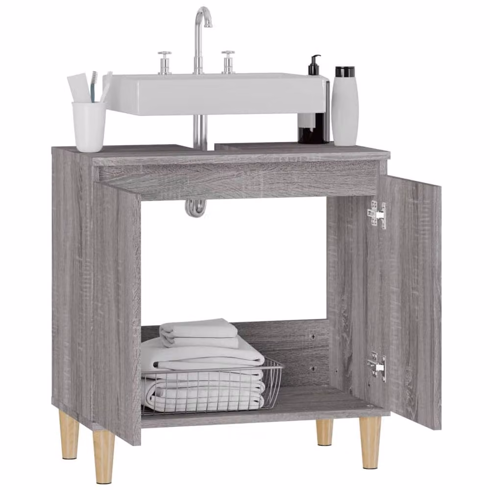 Berkfield Home Grey Sonoma Sink Cabinet W/D/H: 58 x 33 x 60 cm – 3
