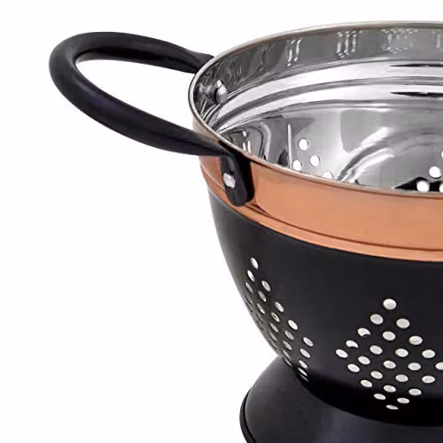 Premier Housewares Stainless Steel Round Colander with Handles in Anthracite Grey – 2