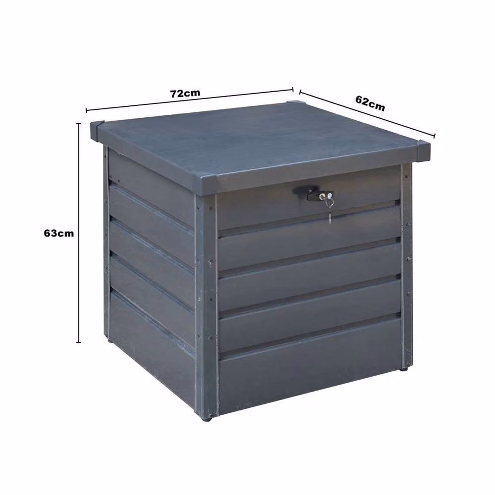 Kelvenix Grey Galvanised Steel Outdoor Garden Tool Storage Box 200L – 2