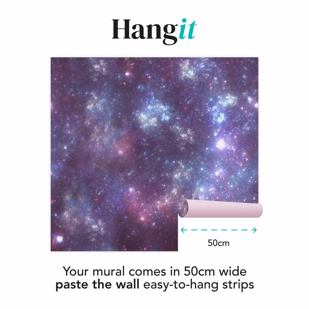 Superfresco Easy Stardust Aurora Abstract Wall Mural in Blue and Purple, W: 300 cm, H: 280 cm – 2