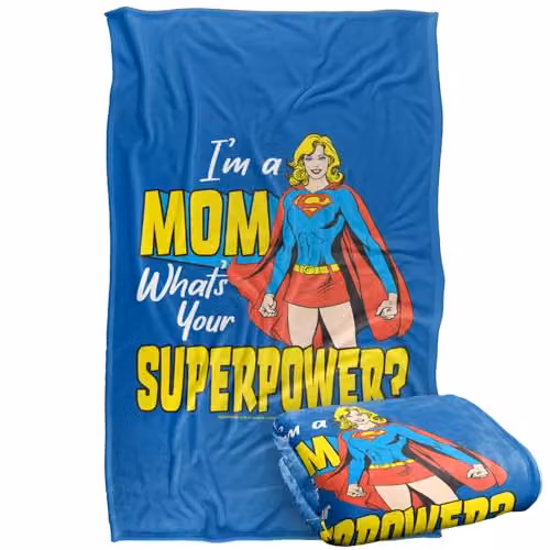 Warner Bros. Supergirl Super Soft Fleece Throw Blanket, Multicolour, W: 91 cm, D: 147 cm