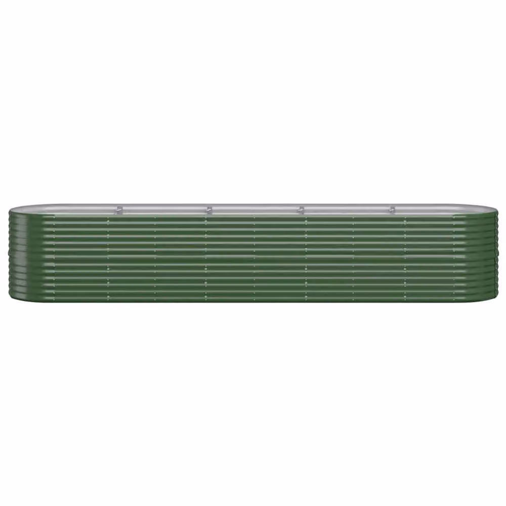 Berkfield Home Garden Green Powder-coated Steel Raised Bed W/D/H: 368 x 80 x 68 cm – 3