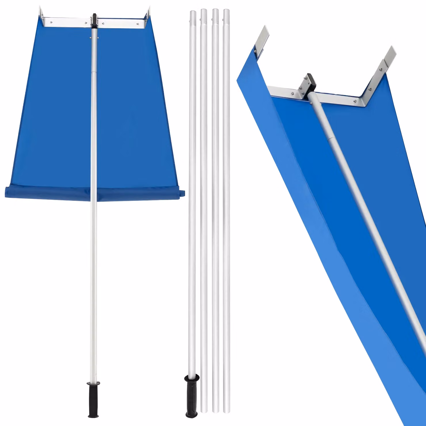 Costway Adjustable Snow Roof Rake, Lightweight Snow Cleaning Tool in Blue and Multicolour – 4