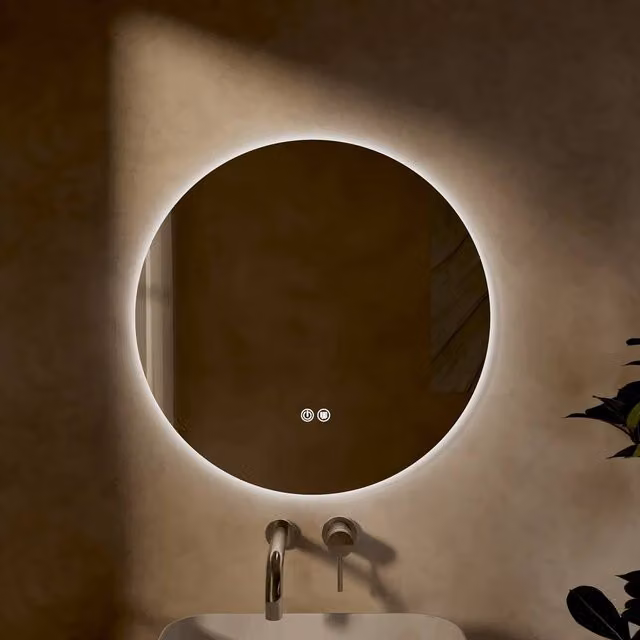 Banyetti Ronda Circular Backlit LED Wall Mirror in Clear, Diameter: 60 cm