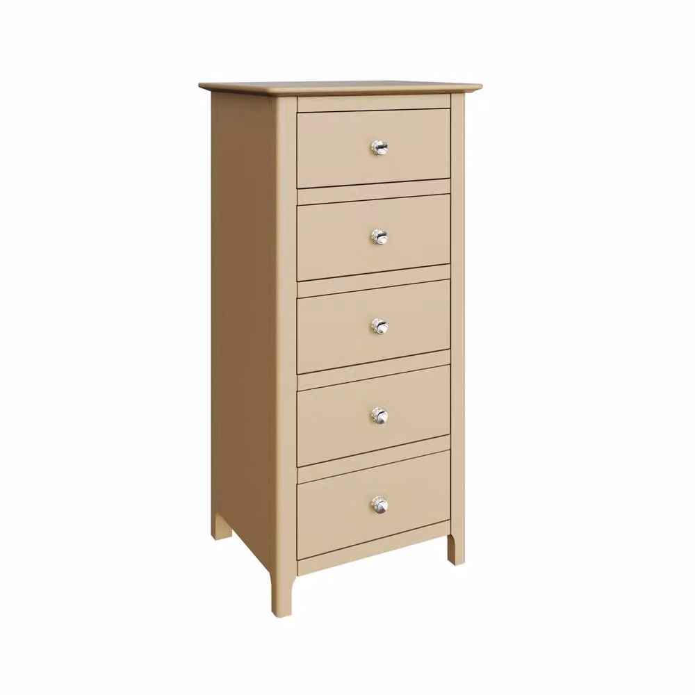 FWStyle Putty Palma 5 Drawer Chest of Drawers in Beige – 2