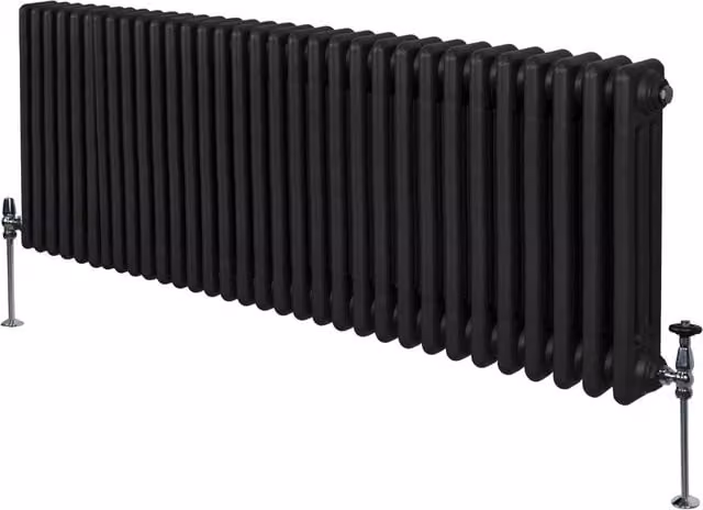 Monster Shop Traditional 3 Column Radiator in Matt Black, H 146 cm x W 60 cm x D 10 cm – 1