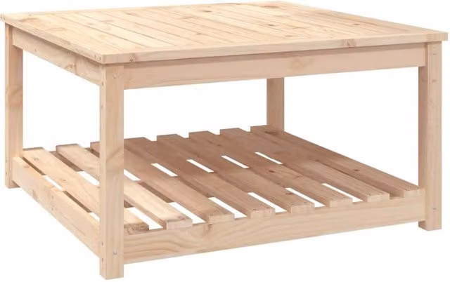 Berkfield Home Square Garden Table in Beige Solid Pine, W/D/H: 82.5 x 82.5 x 45 cm – 1