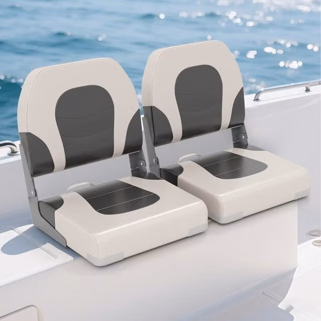 Costway 2 Pack Grey Folding Captain Boat Seats for Adults