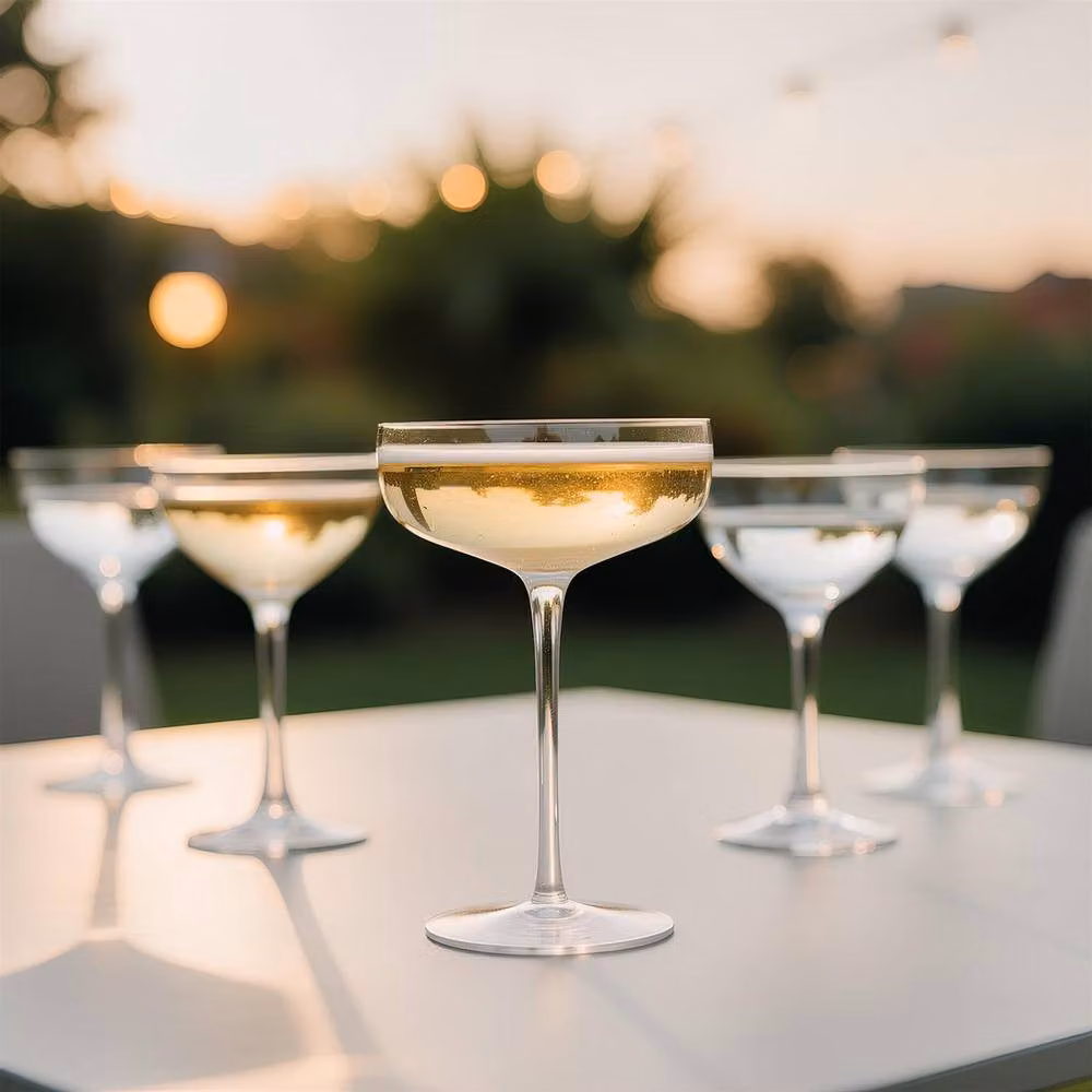Argon Tableware Hoxton Lead-Free Crystal Champagne Coupe Cocktail Glasses, 220ml, Pack of 6, Transparent – 4