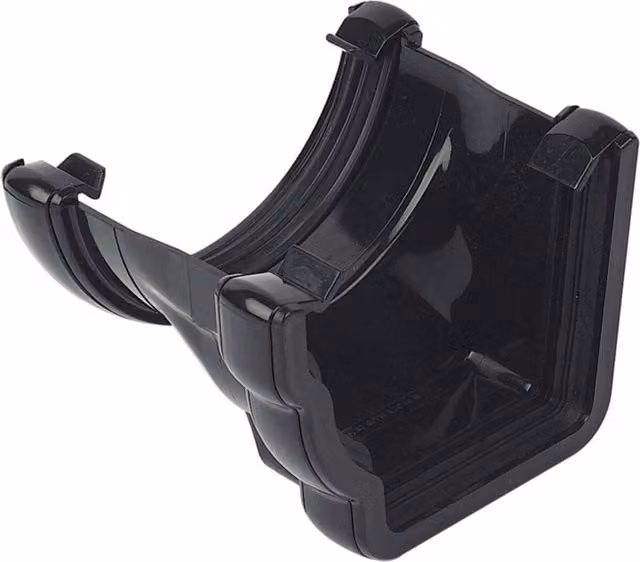 FloPlast Niagara Half Round Left Hand Adaptor for Gutter System Connection, Black or Grey