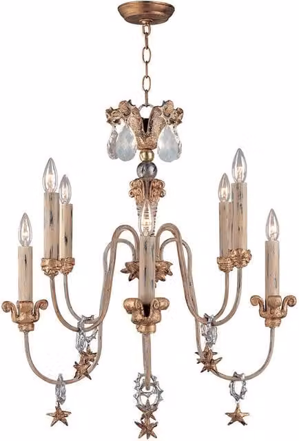 Loops 8 Bulb Crystal Chandelier Pendant Light in Gold and Silver with E14 LED Compatibility – 1