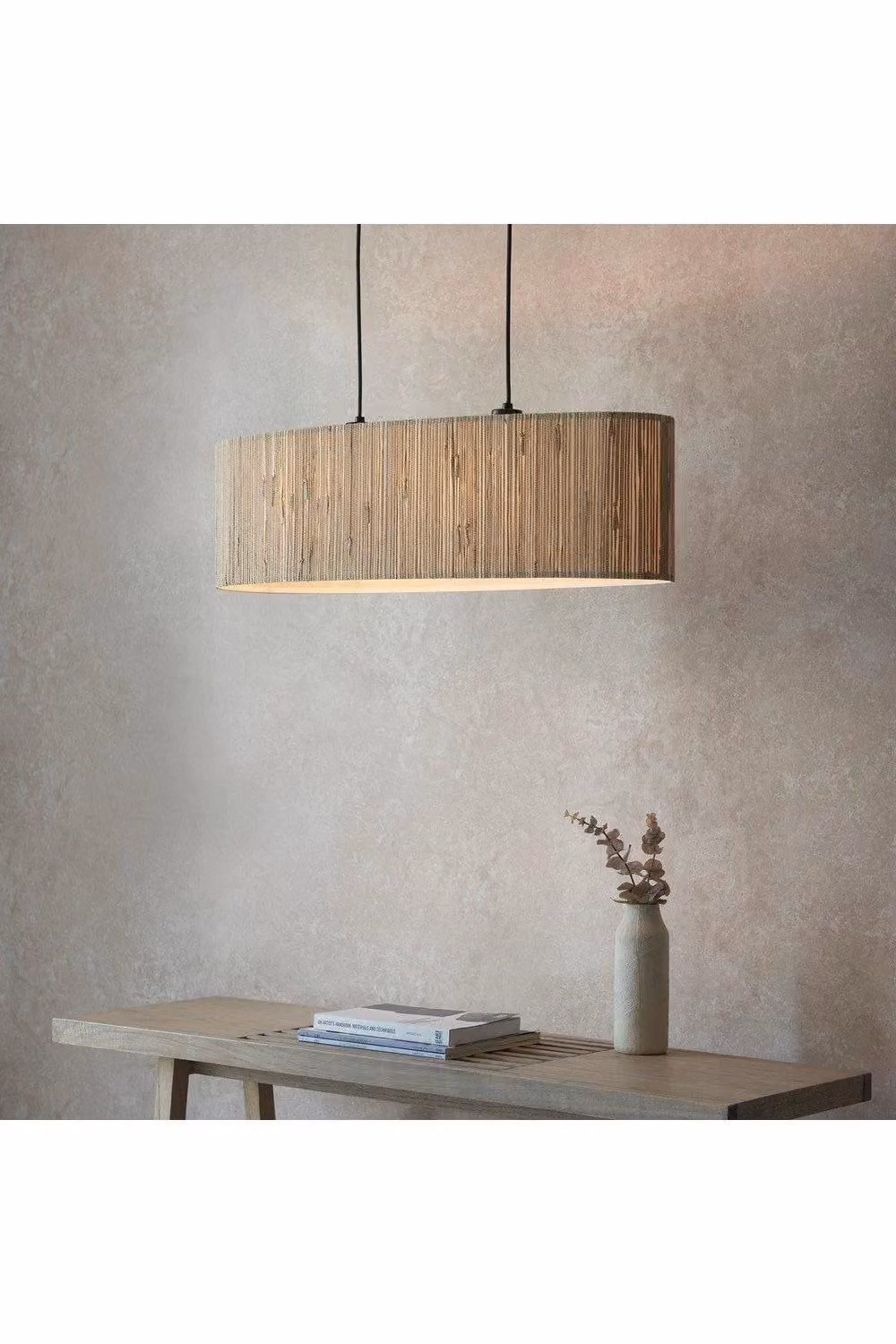 Netlighting Longshore Bar Pendant Ceiling Lamp in Natural Seagrass and Matt Black – 2