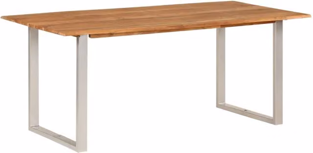 Berkfield Home Rectangular Live Edge Dining Table in Brown Solid Acacia Wood, W/D/H: 180 x 90 x 76 cm – 1