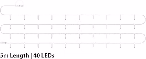 Xmas Haus Eglo Connect LED String Lights, Cool White, 40 LED, 5m, White Rubber Cable, IP65 Waterproof, Mains Powered – 3
