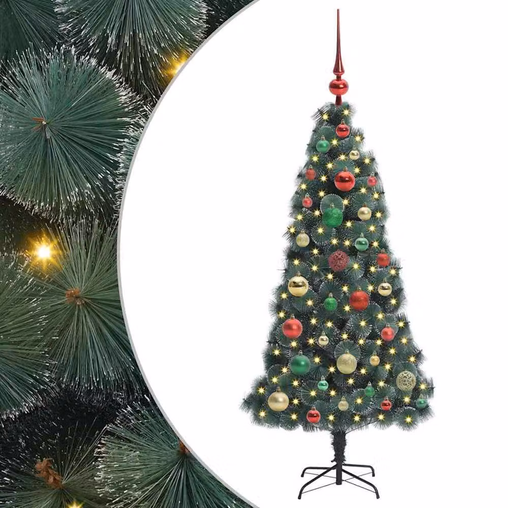 Berkfield Home Elegant Pre-lit Artificial Christmas Tree with Ball Set, Green, Height: 120 cm – 3