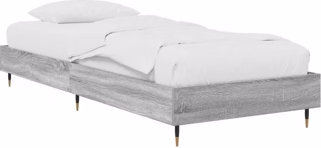 Berkfield Home Grey Sonoma Bed Frame in Engineered Wood W/D/H: 80 x 200 cm