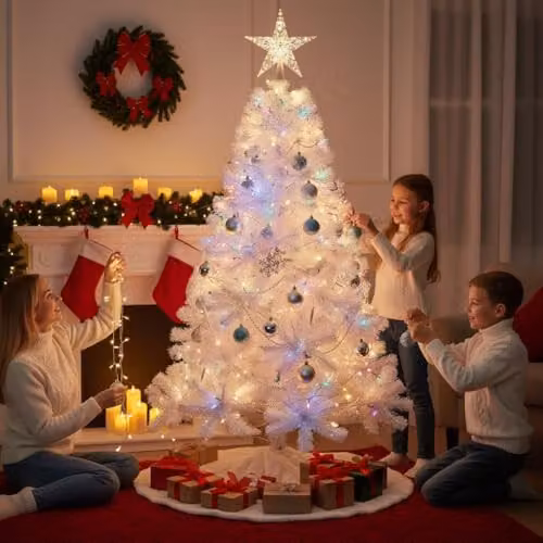 Shatchi White Alaskan Pine Artificial Christmas Tree – 2