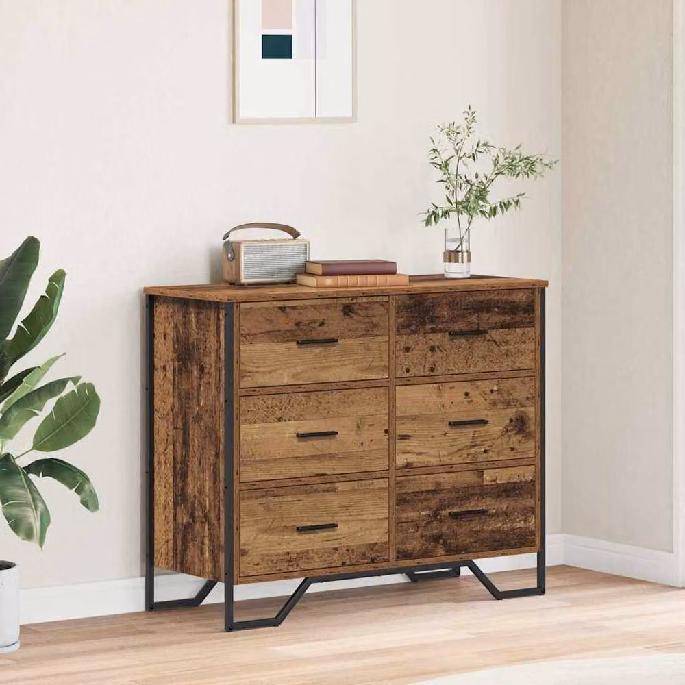 Berkfield Home Industrial Chest of Drawers in Brown and Black, W/D/H: 91 x 35.5 x 74.5 cm – 2