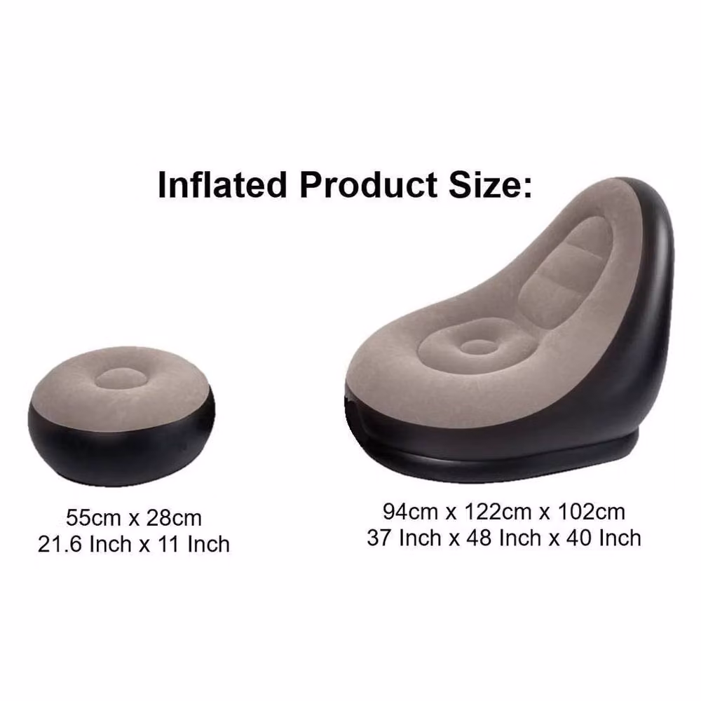 VOGREX Inflatable Lounge Chair with Ottoman Foot Stool in Multicolour – 2