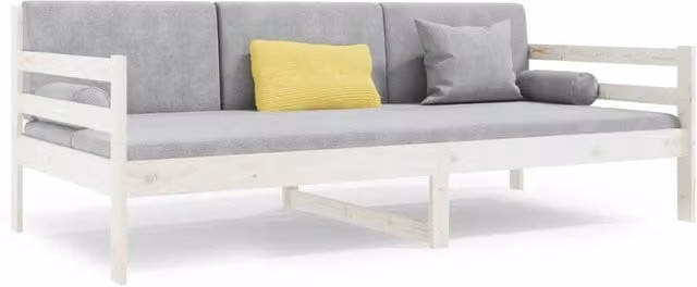 Berkfield Home Rustic White Day Bed in Solid Pine Wood, W/D/H: 190 x 90 cm