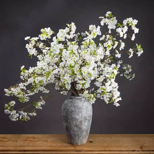 Hill Interiors White Cherry Blossom Artificial Spring Floral Spray, W28 x D28 x H124 cm