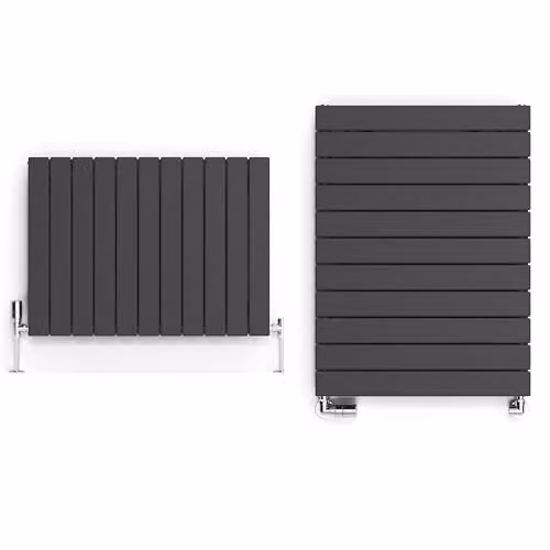Terma Steel Wall Mounted Radiator in Anthracite Grey, H x W: 60 x 81 cm – 1