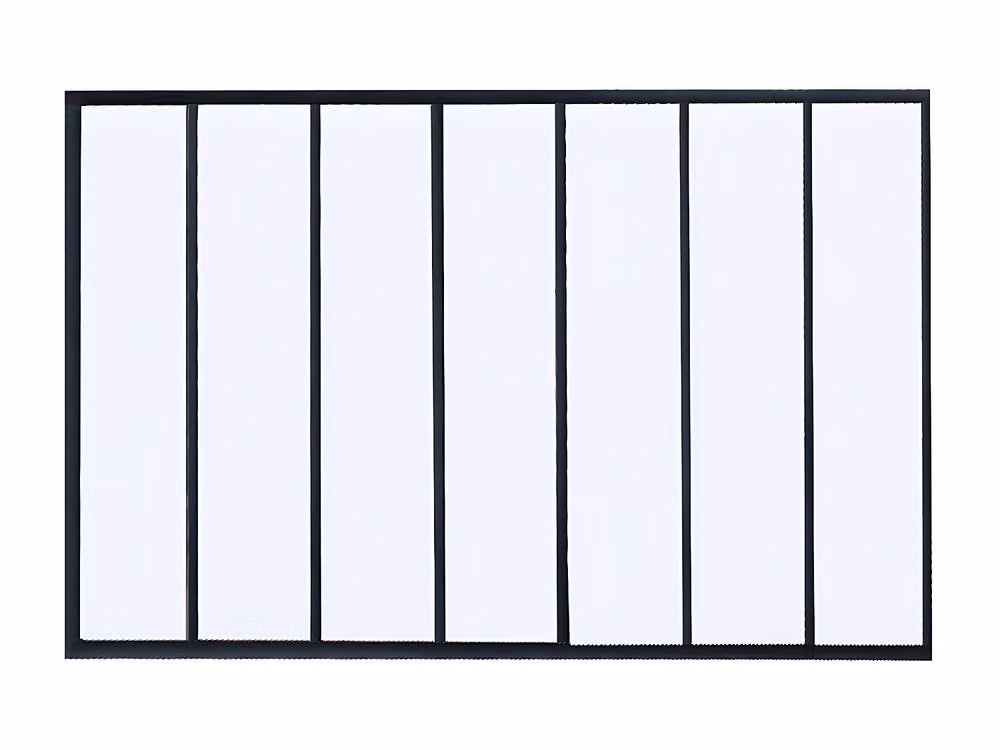Vente-unique Powder-Coated Aluminium and Glass Partition, Black, W: 105 cm, H: 210 cm – 2