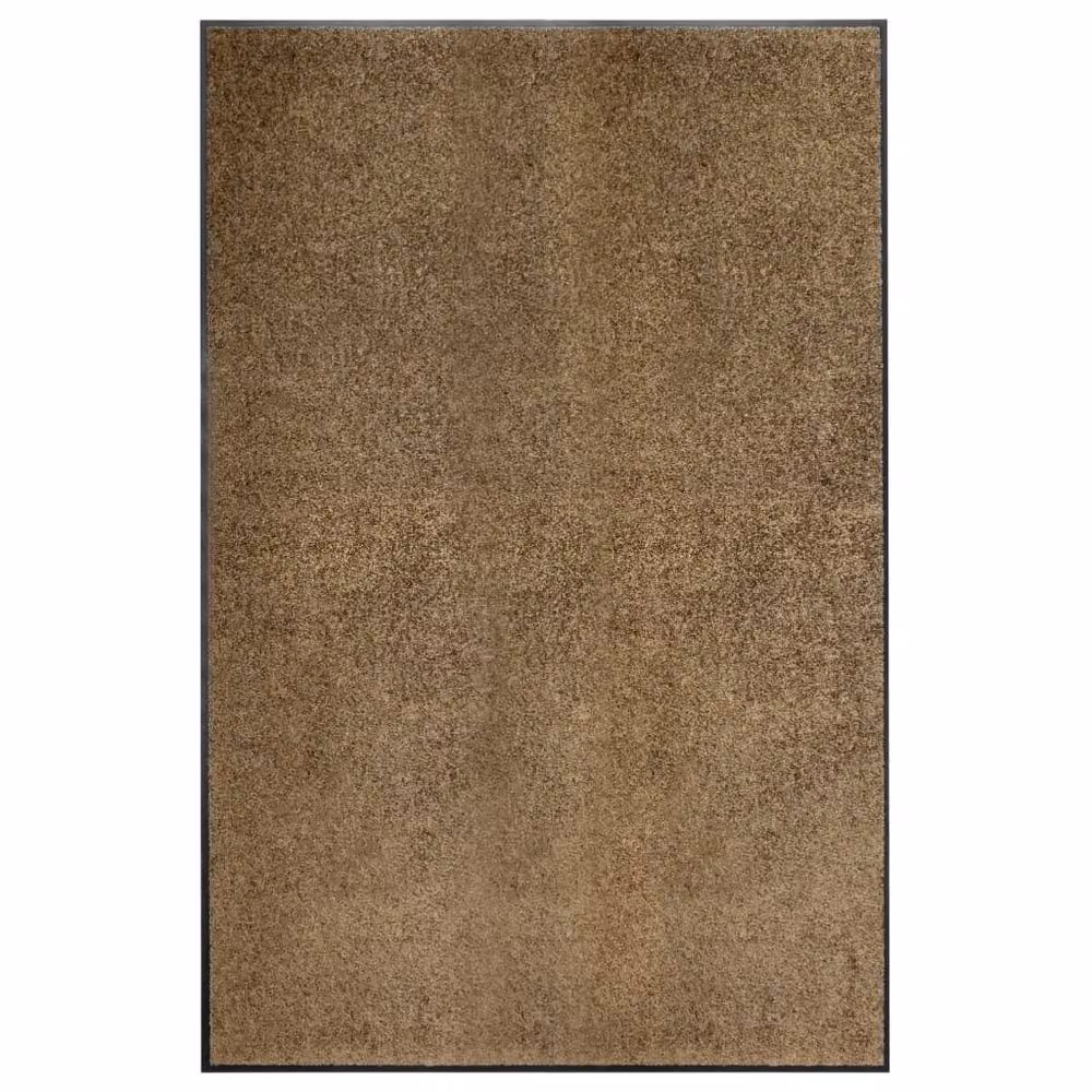 Berkfield Home Washable Non-Slip Pliable Doormat, Brown, W: 120 cm, D: 150 cm – 2