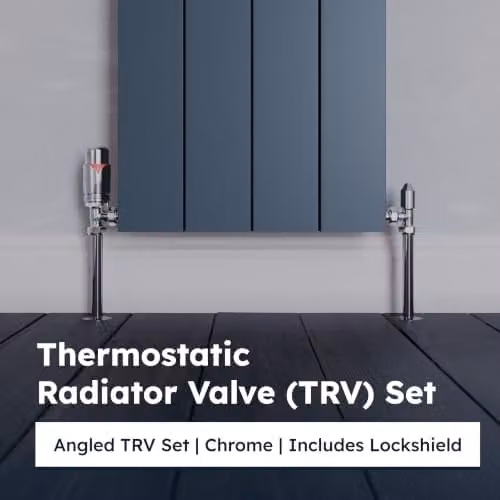 UK Radiators Derry Bold Chrome Thermostatic Radiator Valve and Lockshield Set – 2
