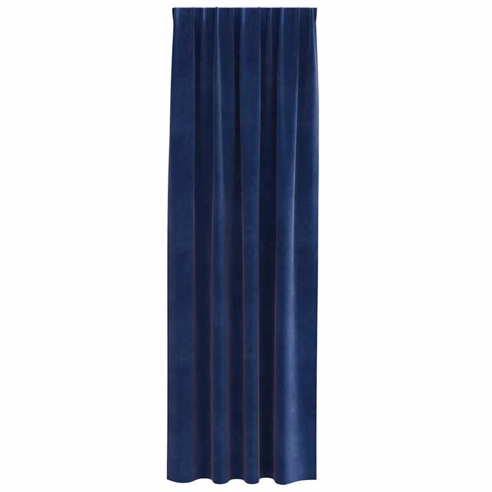 Berkfield Home Elegant Dark Blue Velvet Blackout Curtains with Top Tape, 2 Pack – 4