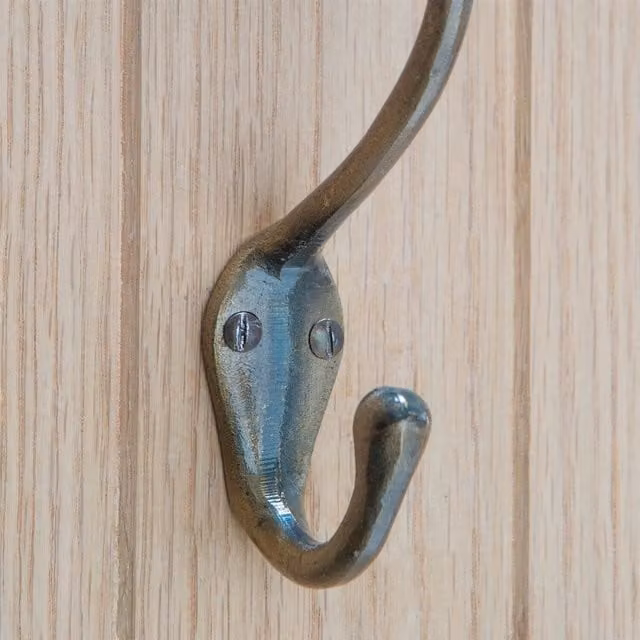 Hammer and Tongs Brass Narrow Hat and Coat Hook, Pack of 5, Height: 140 mm