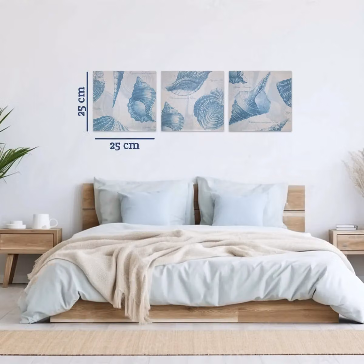 Orsina Blue Floral and Maritime Canvas Wall Plaques