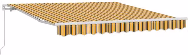 Berkfield Home Manual Retractable Polyester Awning in Multicolour Stripe, W/D/H: 350 x 250 cm
