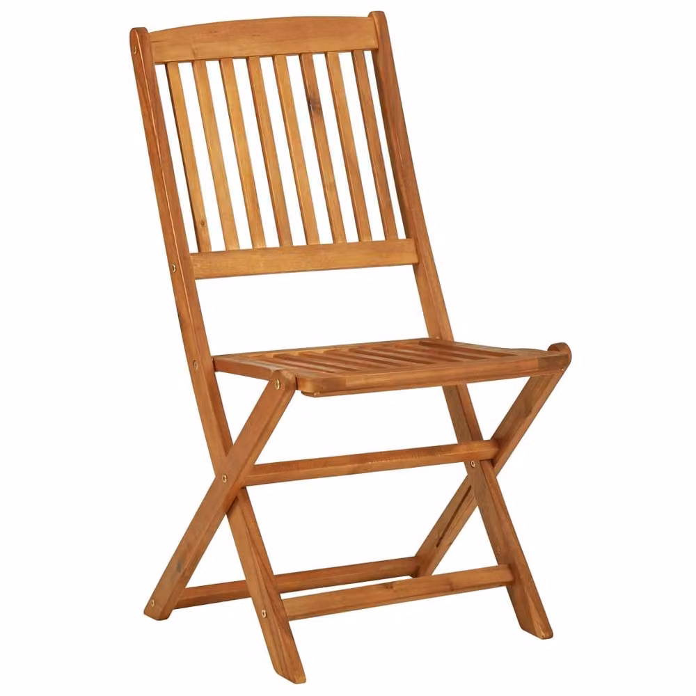 Berkfield Home 3 Piece Folding Garden Dining Set in Brown Solid Oiled Acacia Wood – 3