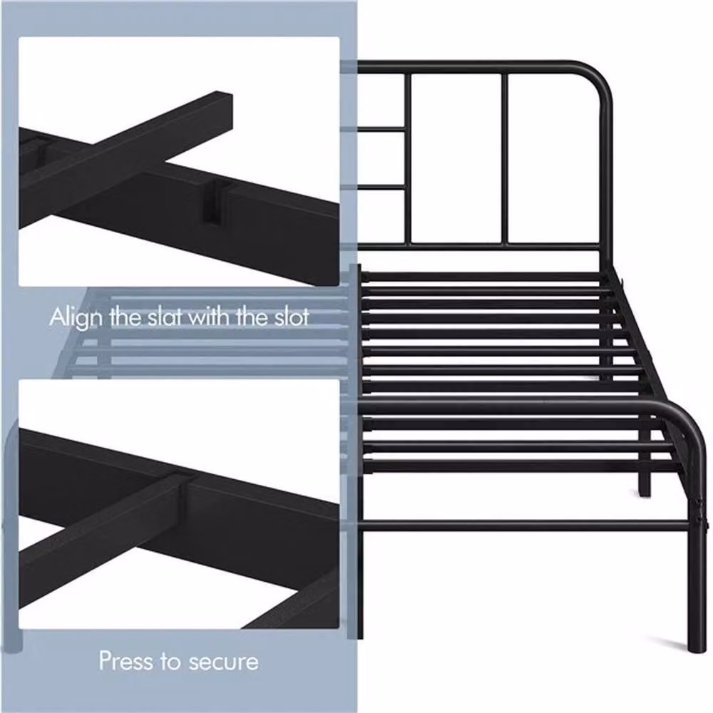 FORGEVIO Metal Bed Frame in Black, W/D/H: 90 x 190 x 36 cm – 5