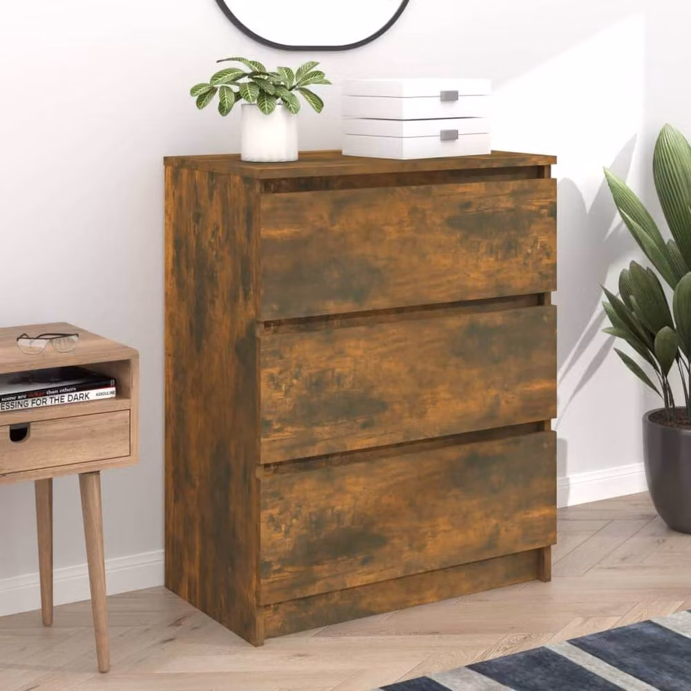 Berkfield Home Smoked Oak Sideboard in Brown, W/D/H: 60 x 35 x 76 cm – 2
