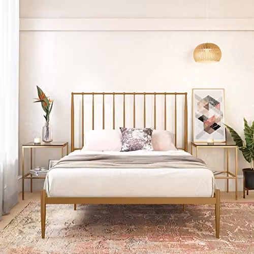 DHP Furniture Giulia Modern Metal Bed in Gold, 140 x 200 cm – 2