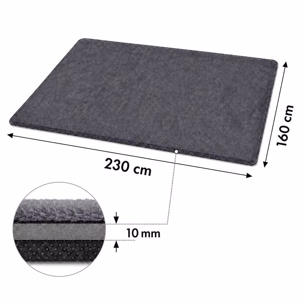 Marlow Rugs Grey Fluffy Rebound Foam Carpet, Non-Slip and Washable, W: 230 cm, D: 160 cm – 3