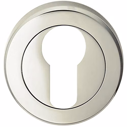 Loops 51mm Euro Profile Escutcheon with Chamfered Edge and Concealed Fix in Polished Nickel