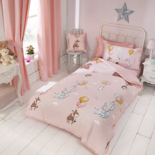Rapport Home Float Away Polycotton Dotted Eyelet Curtains, Pair, Multicolour Pink, W: 66 cm, H: 54 cm