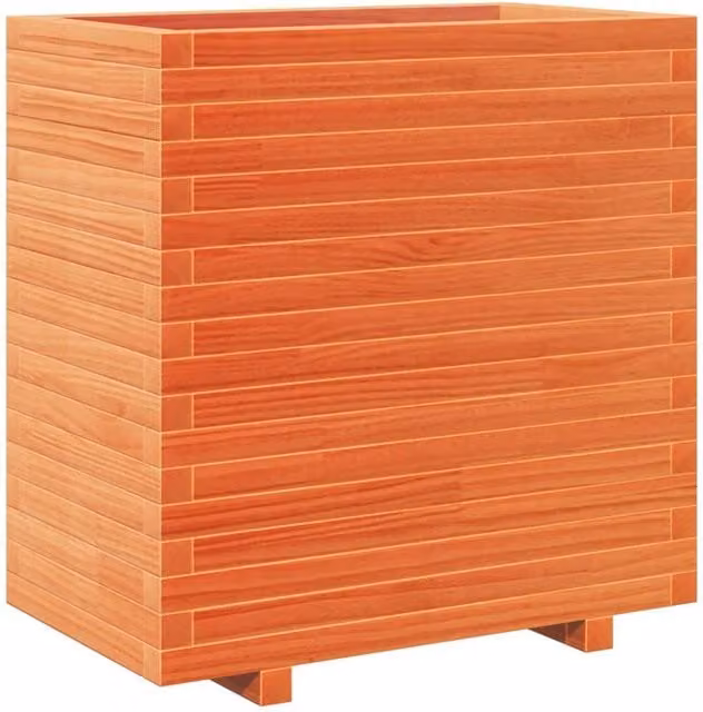 Berkfield Home Garden Planter Tub in Brown Solid Wood, W/D/H: 70 x 40 x 72.5 cm