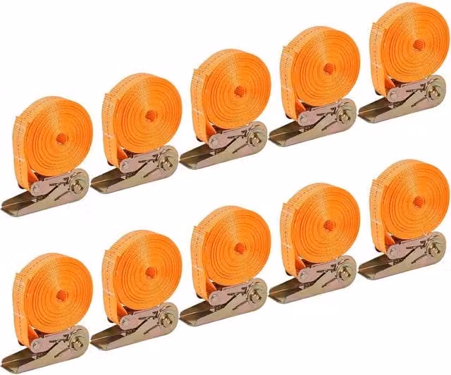 Havendro 10 Pack Heavy Duty Claw Ratchet Tie Down Straps in Orange