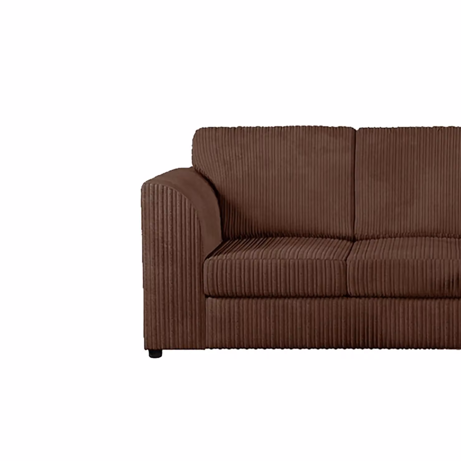 Luxor Living 4 Seater Jumbo Cord Fabric Sofa in Chocolate Brown – 3